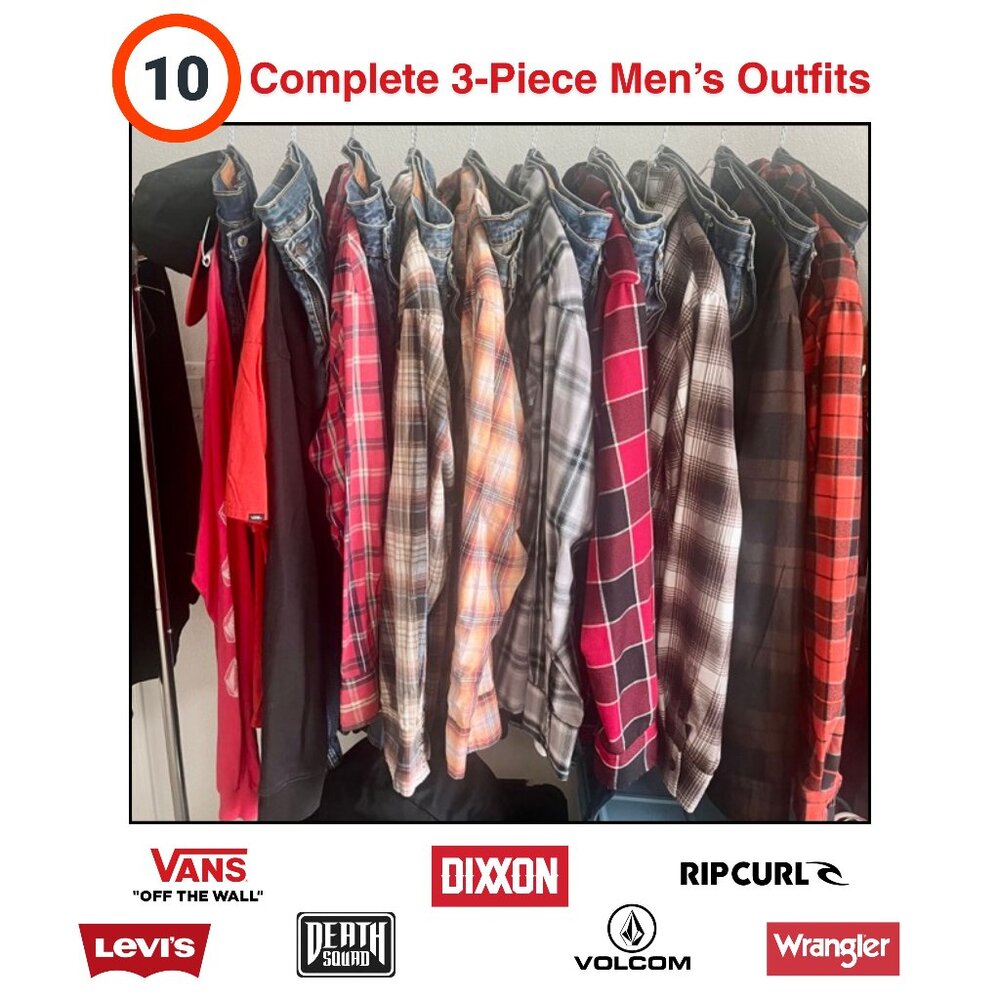 Men’s XL Streetwear Bundle – 10 Outfits / 30 Pieces